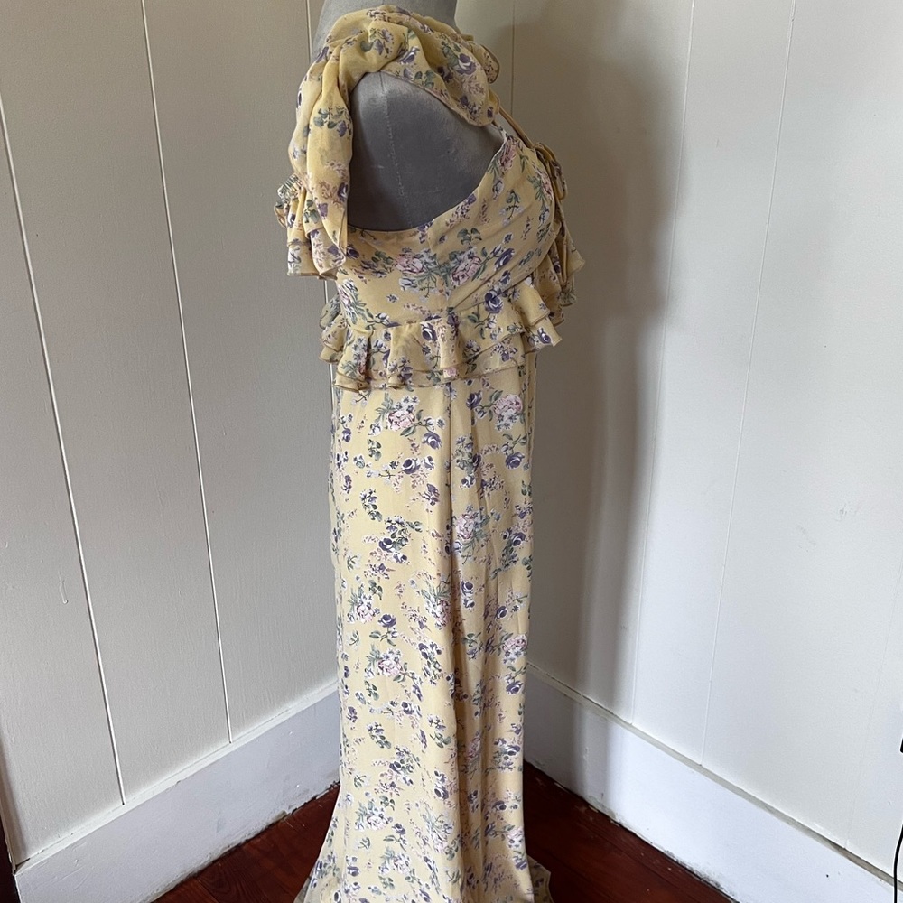 NWT Lush Yellow Floral Dress, farmhouse, bridal, shower, causal or formal, Small - Picture 10 of 13